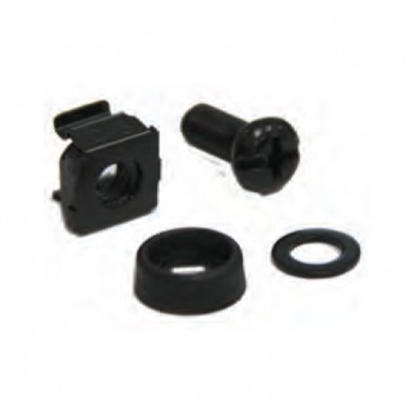 G7-09300B  SCREW M6 + CAPTIVE NUT M6 + Plastic washer + Metal gasket : ชุดน็อต M6 (Black)