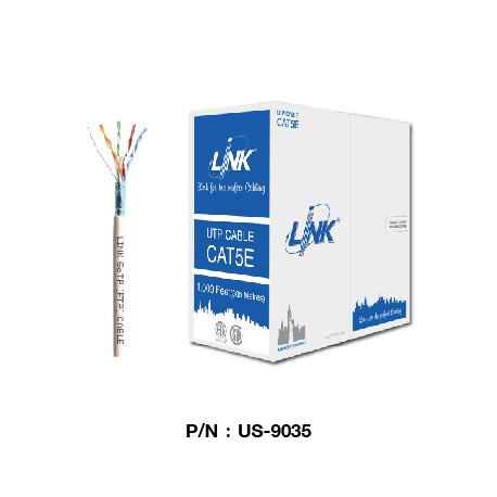 US-9035  สายแลน CAT5E F/UTP Enhanced CABLE (350 MHz) ,CMR (Color White)