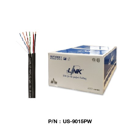 US-9015PW  CAT 5E UTP, PE OUTDOOR w/Power wire (Color Black)