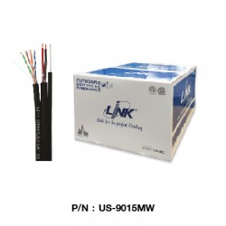 US-9015MW  CAT 5E UTP, PE OUTDOOR w/Drop Wire & Power wire (Color Black) 